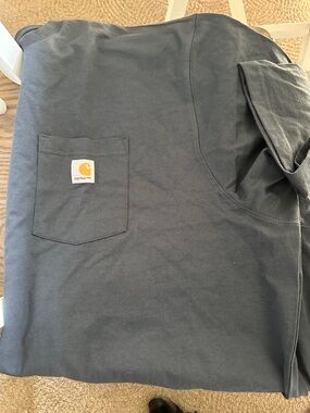 Carhartt Black Pocket T-Shirt with Gold Logo Patch